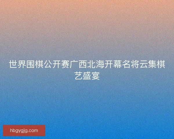 世界围棋公开赛广西北海开幕名将云集棋艺盛宴